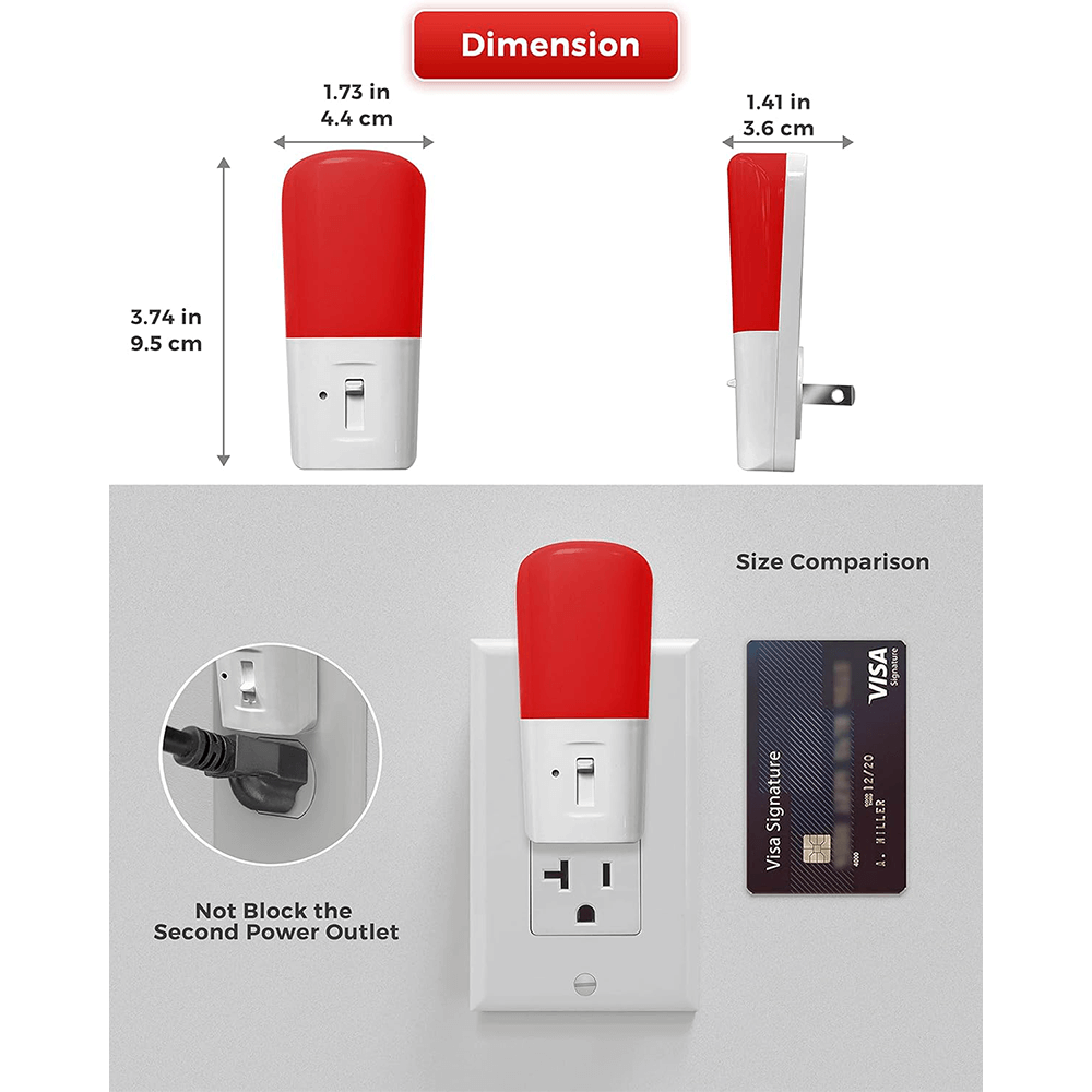 Anti-Blue LED Night Light Dimmable - Red - Superpower Marketplace