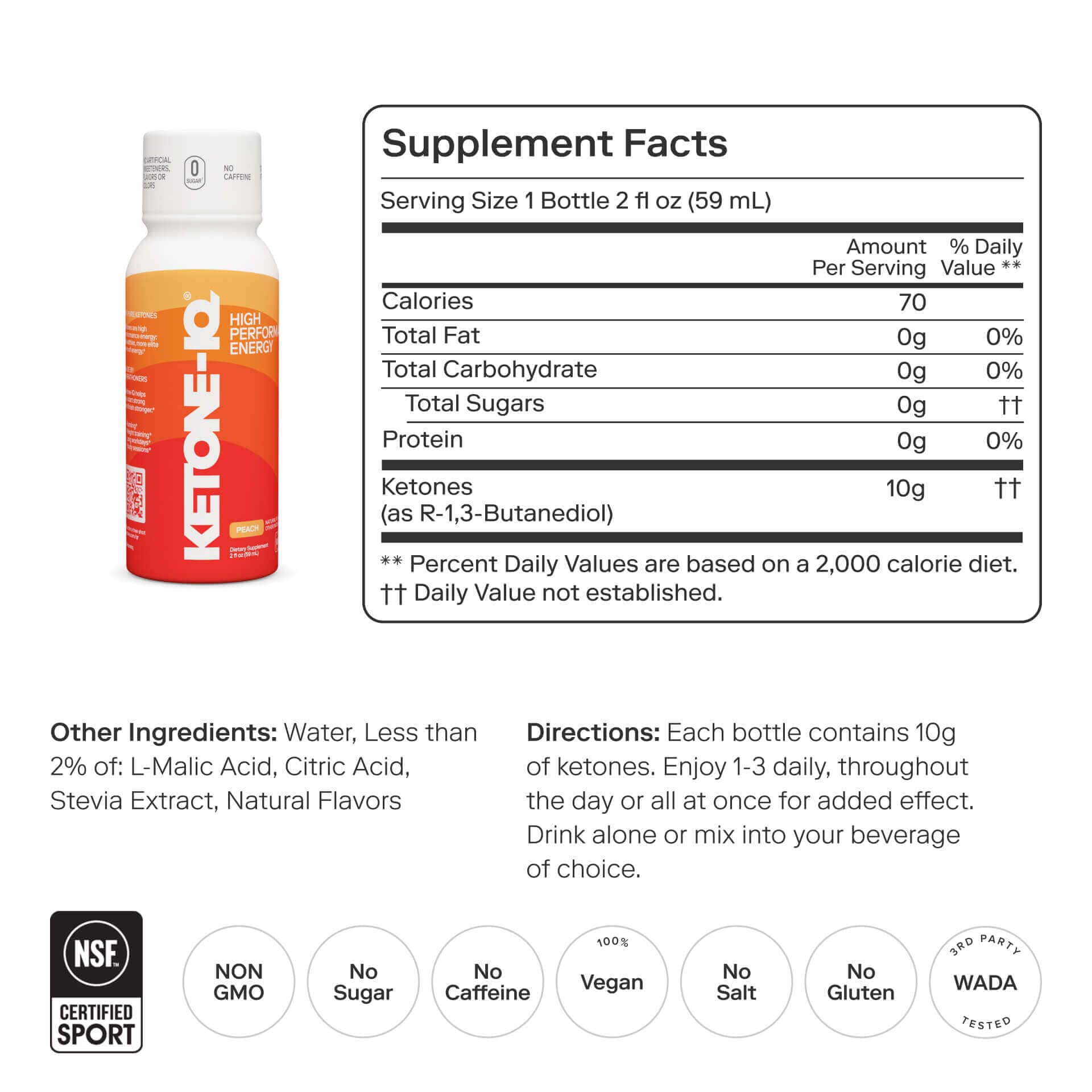 Ketone-IQ Classic Shot Peach - Superpower Marketplace