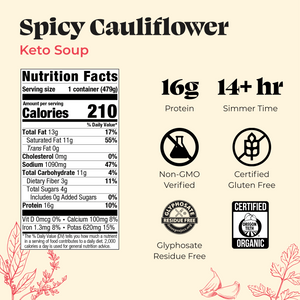 6 Pack: Spicy Cauliflower Keto Soup - Superpower Marketplace