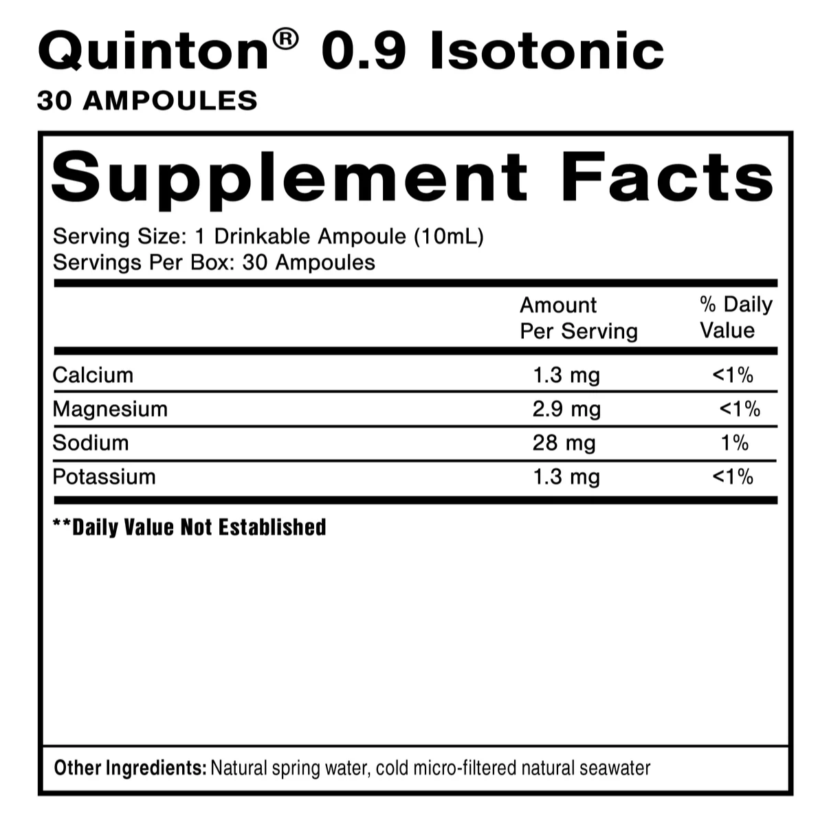 Quinton 0.9 Isotonic Ampoules - Superpower Marketplace